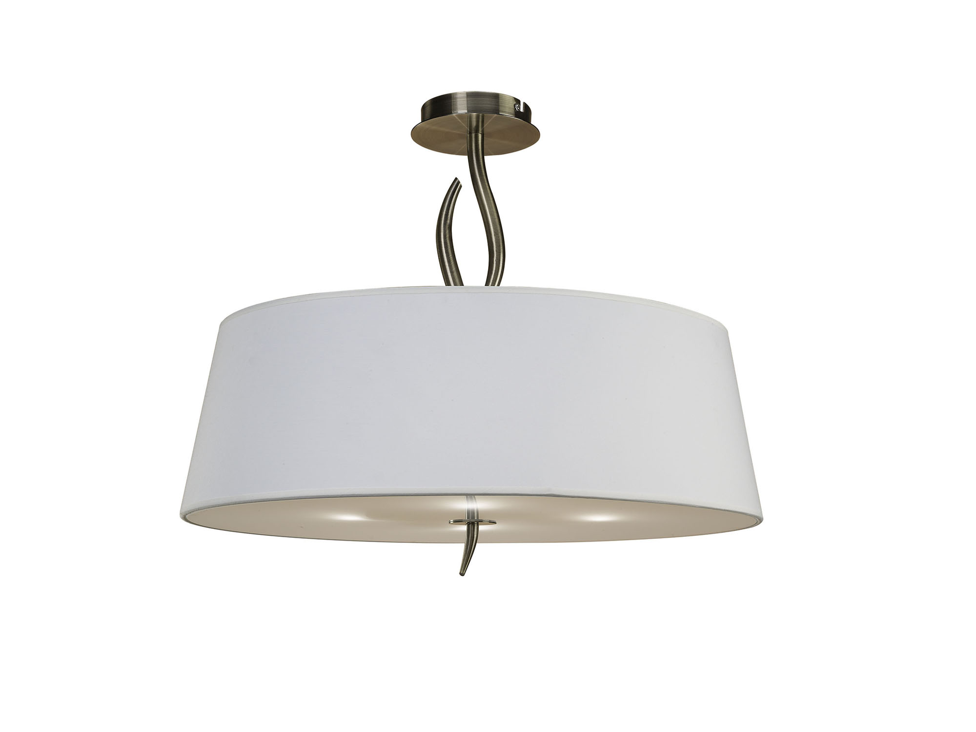 Ninette Antique Brass-Ivory White Ceiling Lights Mantra Semi Flush Fittings